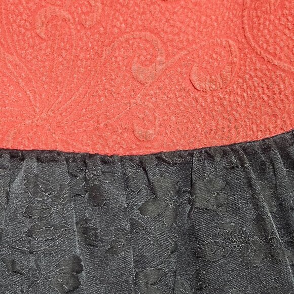 Anthropologie Moulinette Soeurs Women's Silk Jacquard Color Block Dress Orange/B - Picture 11 of 16